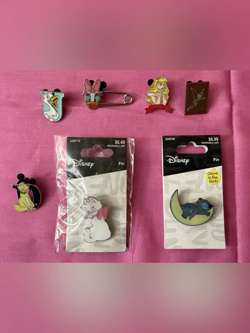 White Bow Cork Wall Organizer - w/ Disney Pins